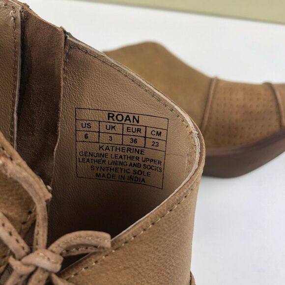 Roan Katherine Open Toe Tan Leather Heel Bootie - Picture 7 of 7